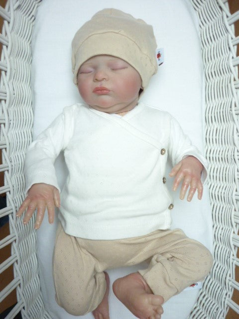 New Born Set Pointelle (2-delig) Broekje en Mutsje Beige